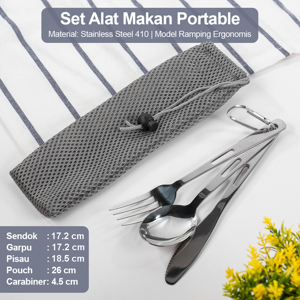 Gambar produk UPNXT Set Alat Makan Sendok Garpu Portable Cutlery Stainless 410 - UP410