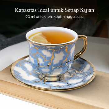 Gambar produk SUNFILI Set Cangkir Kopi Keramik 6in1 European Style Coffee Cup 90ml - B151