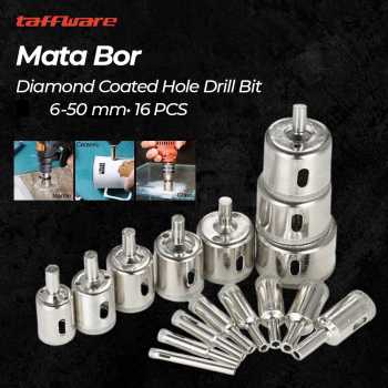 Taffware Mata Bor Diamond Coated Hole Drill Bit 6-50mm 16 PCS - DK650