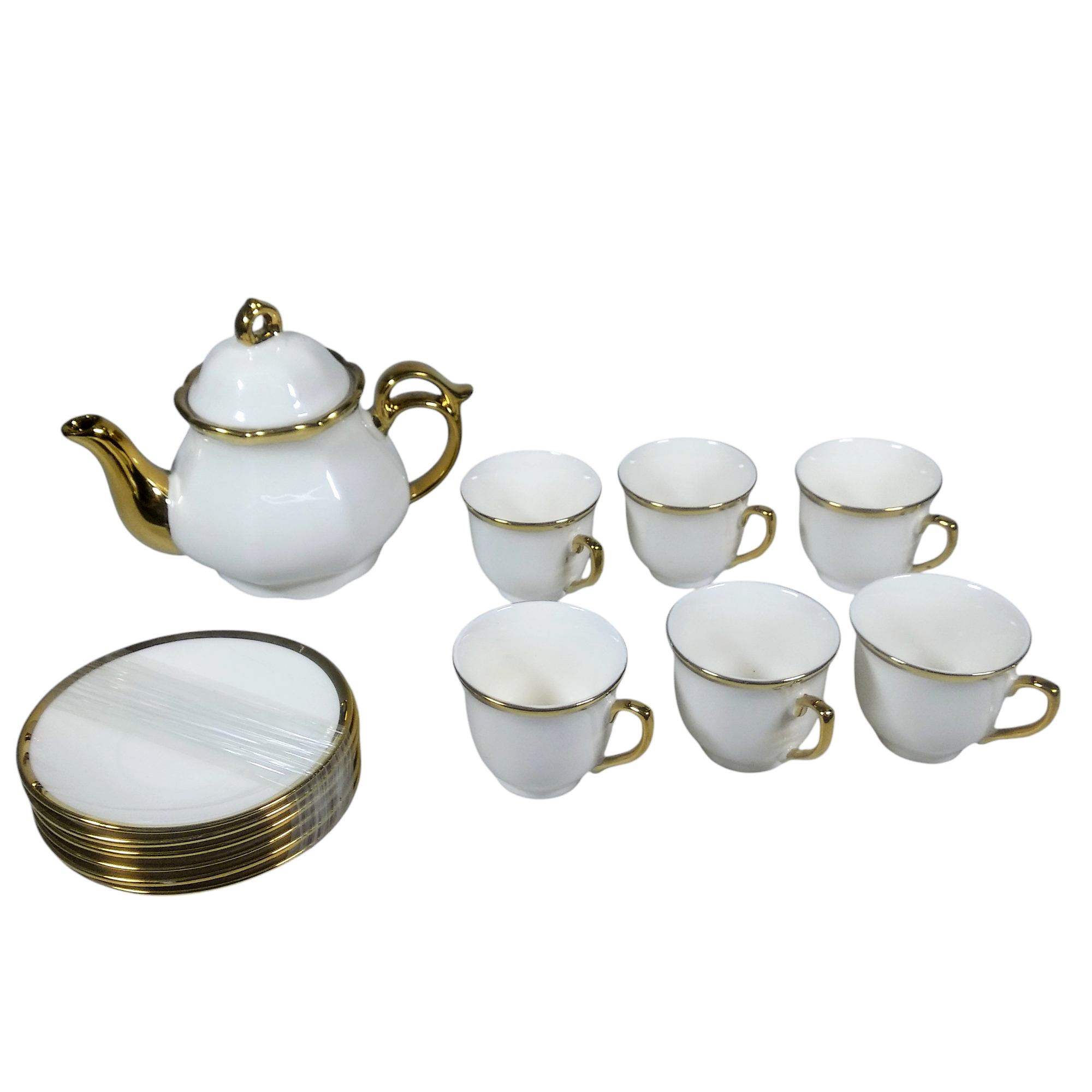 Gambar produk SELEAD Set Teko Cangkir Keramik Kopi 1 Teapot 6 Cup European Style Line - KFB90