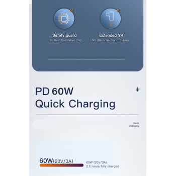 Gambar produk ESSAGER Kabel Data USB Type C Fast Charging L Shaped Braided 3A 60W 1M - ES-X23