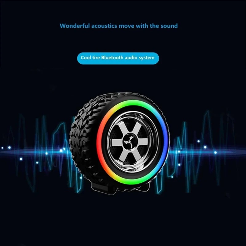 Gambar produk GEVBAY Speaker Bluetooth Portable Car Wheel RGB Rechargeable - G2389