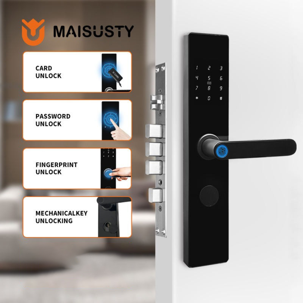 Gambar produk MAISUSTY Smart Door Lock Fingerprint Password Card RFID Alarm - G1F