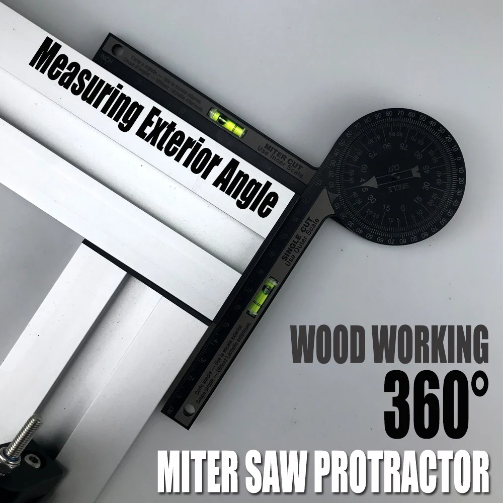 Gambar produk QIUDE Pengukur Sudut Angle Finder Protractor 360 Degree with Waterpass - X350