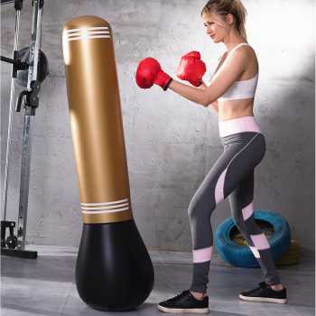 PUNCHY Vertical Punching Bag Inflatable Stripe Samsak Tinju 1.5M - PS-15