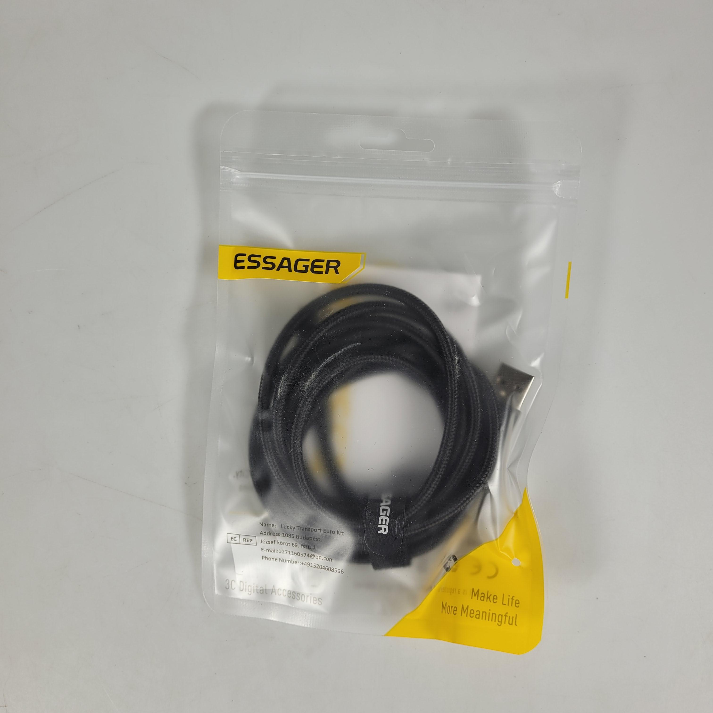 Gambar produk ESSAGER Kabel Data Type C Multifungsi Fast Charging LED Braided 3A 2M - ES-X13