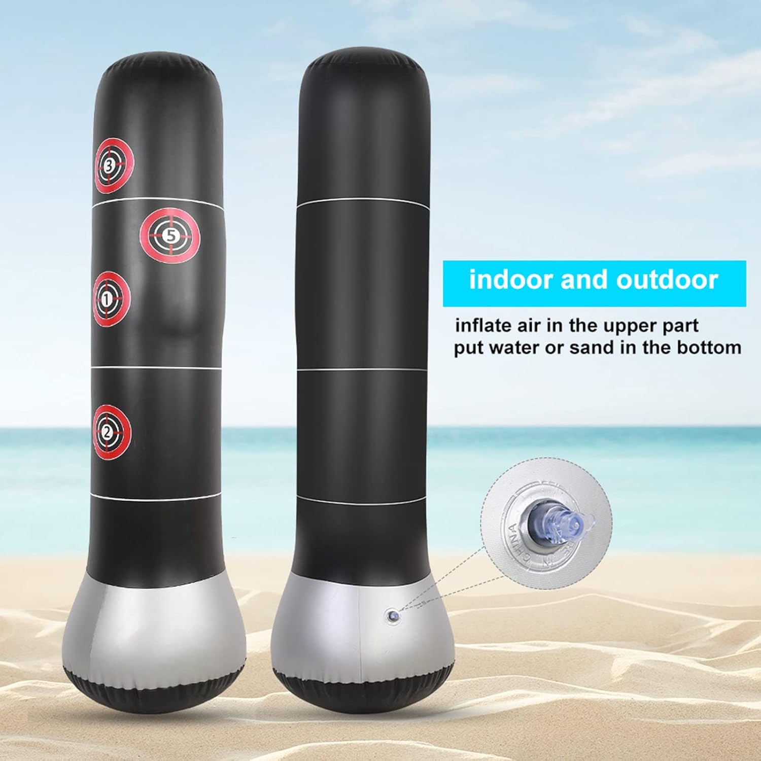 Gambar produk PUNCH Vertical Punching Bag Inflatable Samsak Tinju 1.2M Digital Version - P-12