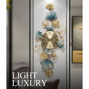 LIANZHUANG Jam Dinding Besi Elegan Ginkgo Biloba Silent Movement 90cm - 2221C