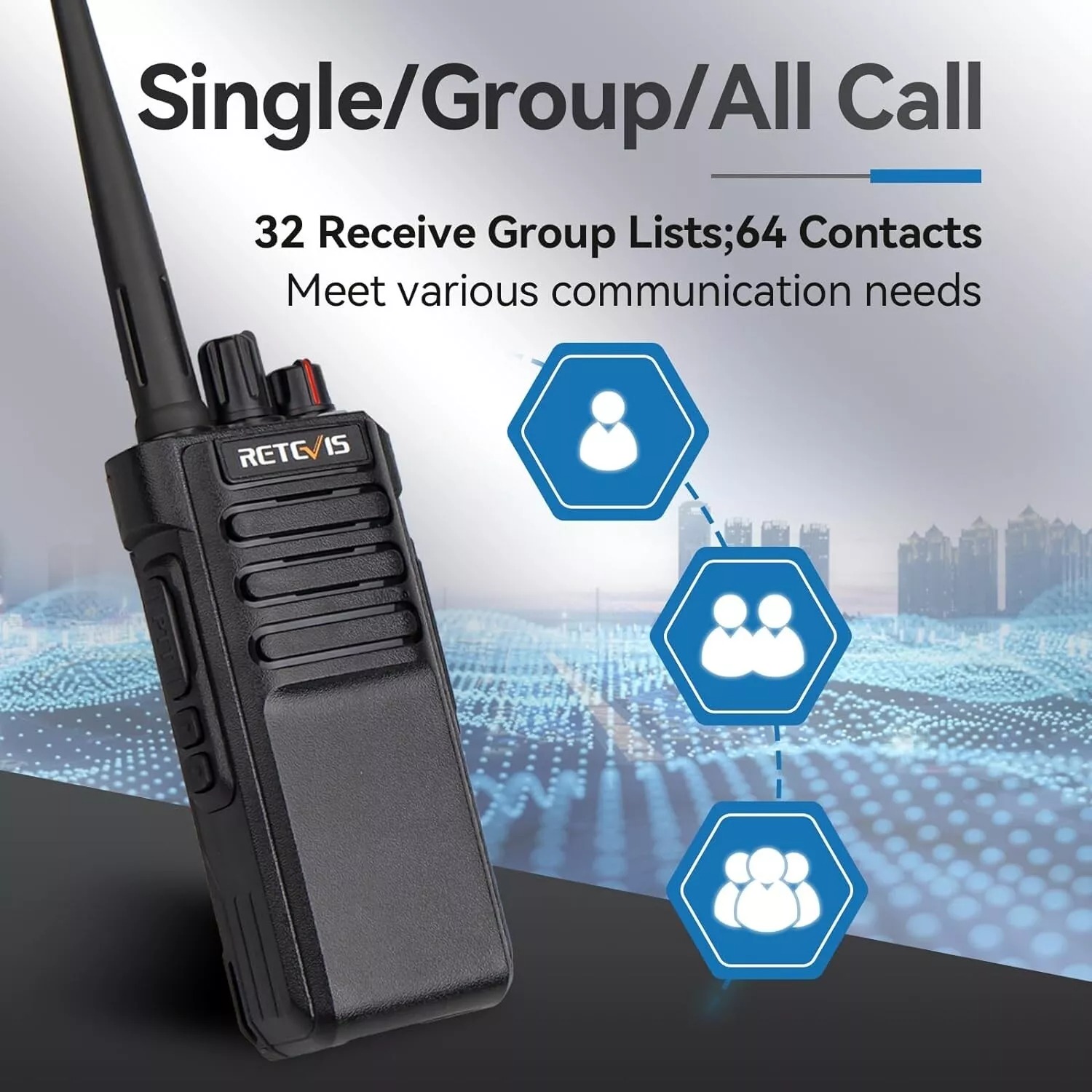 Gambar produk RETEVIS Walkie Talkie Two Way Radio DMR UHF IP67 Rechargeable 3200mAh - RT29