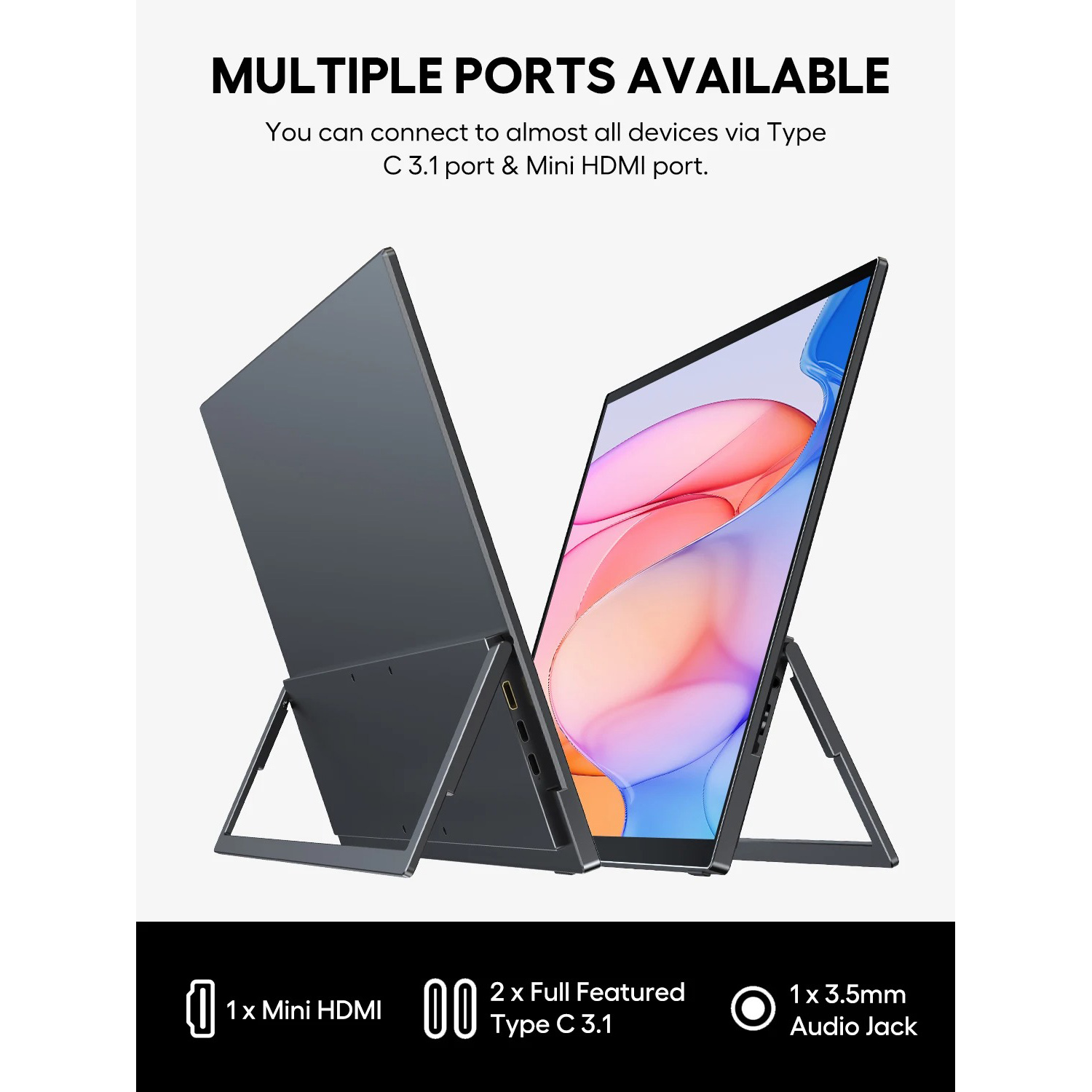 Gambar produk UPERFECT Portable Gaming Monitor Touchscreen 18.5 Inch IPS FHD 120Hz - E6 Pro