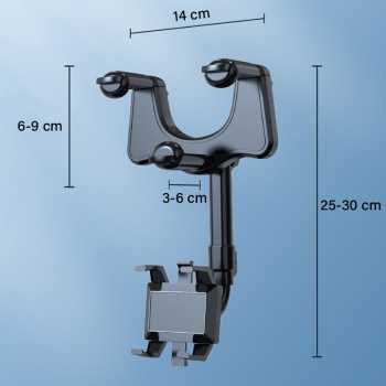 Gambar produk Dawndesslo Phone Holder Universal Adjustable Rearview Mirror - ZJ099