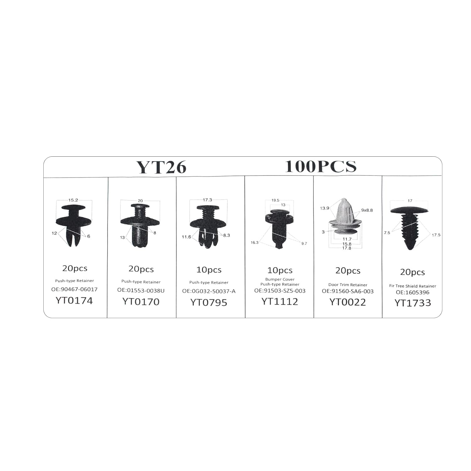 Gambar produk OTP Klip Kancing Mobil Baut Rivet Plier Clip Trim Panel 105 PCS - INU17