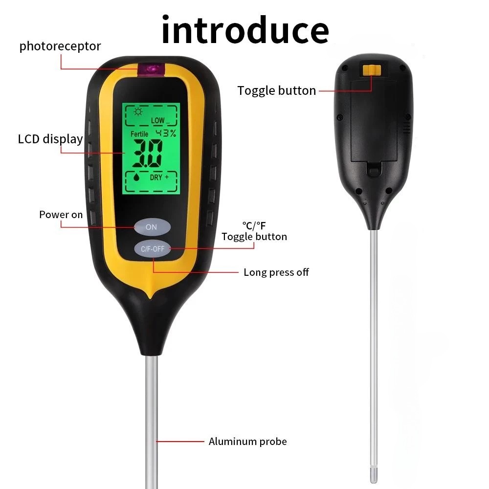 Gambar produk Januel Pengukur Temperatur dan Kelembapan Tanah Soil PH 6in1 - Jn65