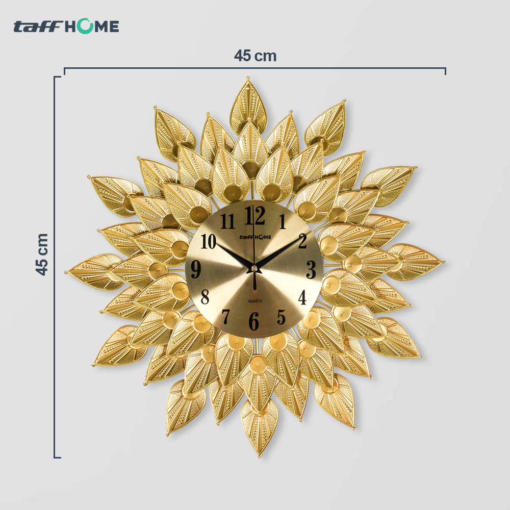 Gambar produk TaffHOME Jam Dinding Besi Sunflower Silent Movement 45cm - WM-45