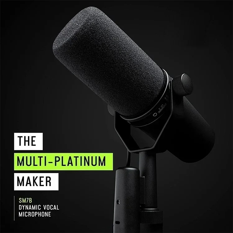 Gambar produk TAVOSO Mikrofon Dinamik Podcast Broadcast Cardiodid Dynamic Microphone - SM7B