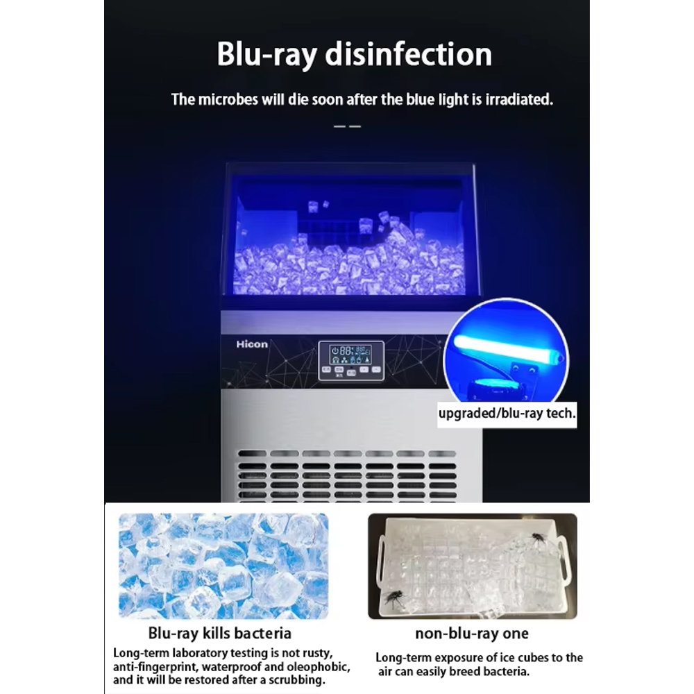 Gambar produk Hicon Mesin Es Batu Kotak Otomatis Ice Maker Machine 50kg 300W - HZB-80