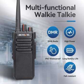 RETEVIS Walkie Talkie Two Way Radio DMR UHF IP67 Rechargeable 3200mAh - RT29