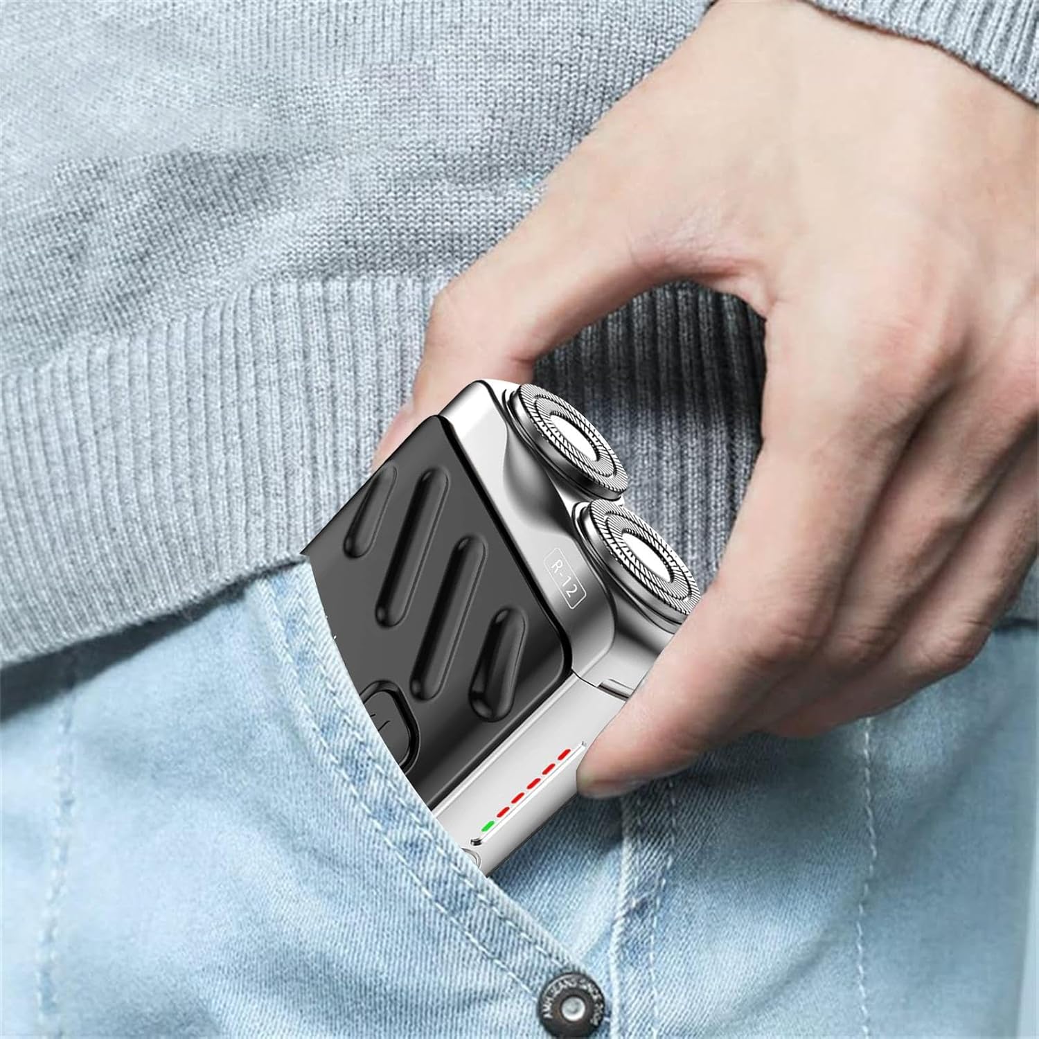 Gambar produk JIS Alat Cukur Kumis Elektrik Portabel Shaver Rotating 2 Blade - R-12