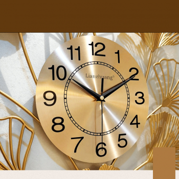 Gambar produk LIANZHUANG Jam Dinding Besi Elegan Ginkgo Biloba Silent Movement 90cm - 2102C