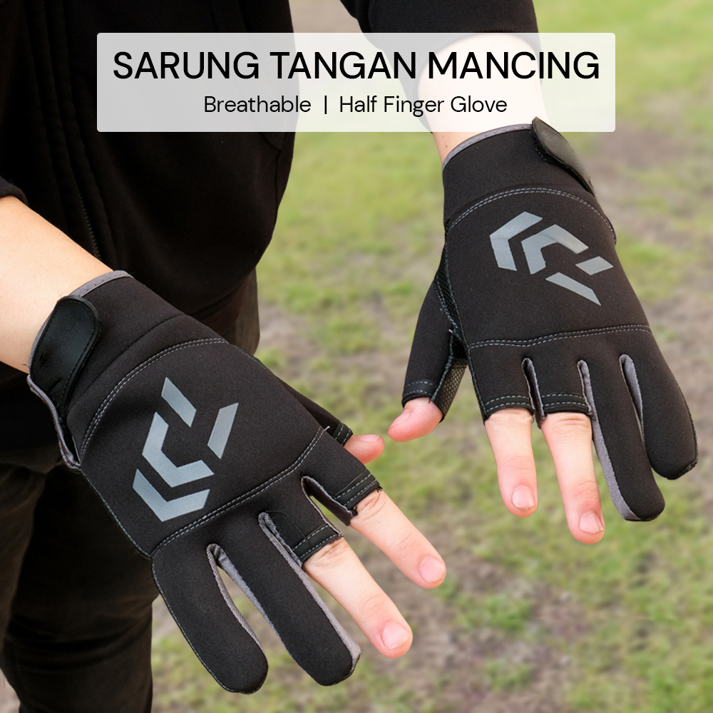 Gambar produk TaffSPORT Sarung Tangan Mancing Breathable Glove Half Finger 1 Pair - DW-GRTX