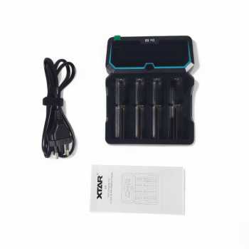 Gambar produk XTAR Charger Baterai 4 Slot LCD 3.7V Li-ion IMR INR ICR Ni-MH Ni-CD - X4