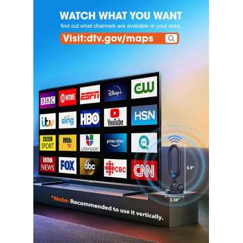 Gambar produk WUMIN Antena TV Digital Indoor Outdoor 20dB DTMB DVB-T2 - W607