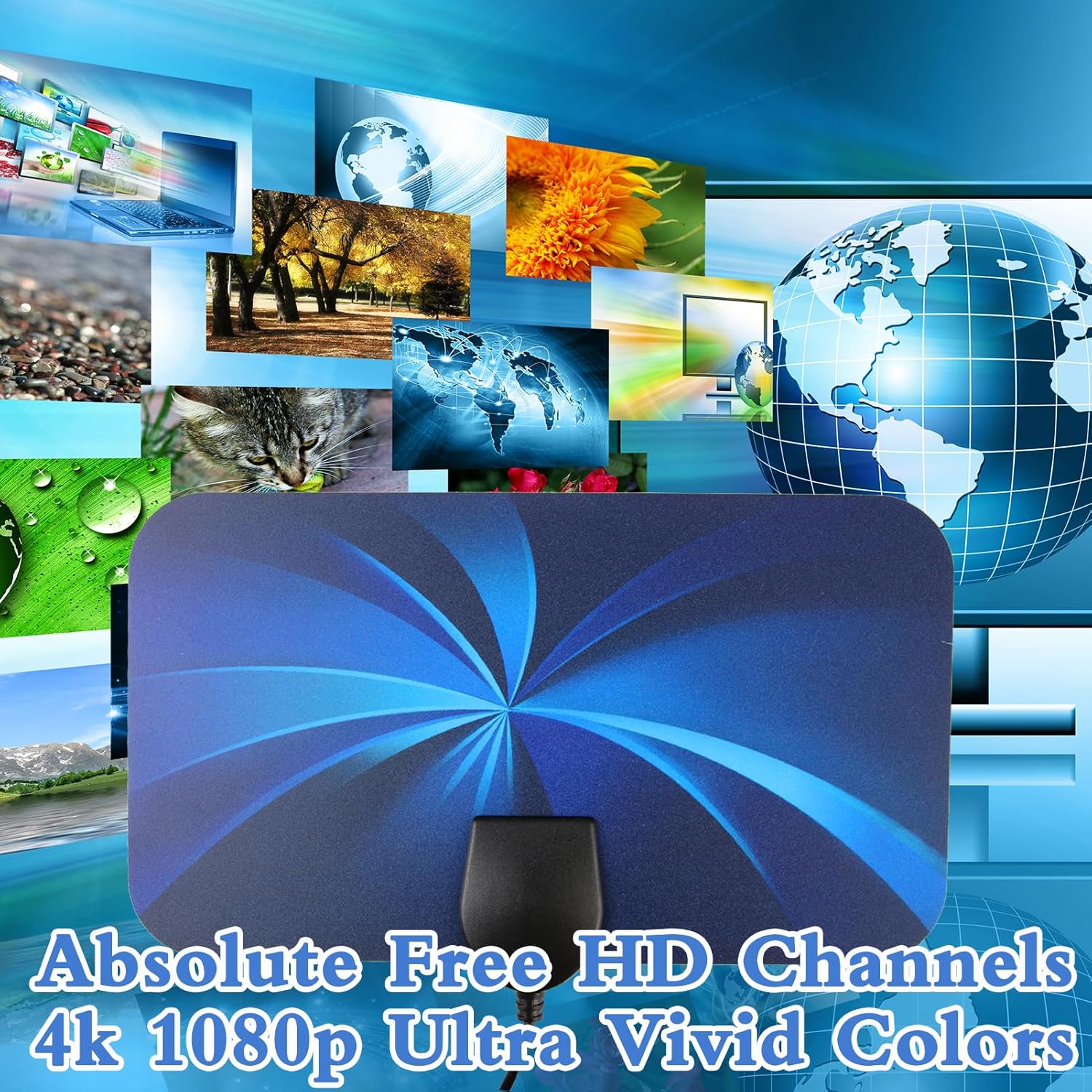 Gambar produk TFA Antena TV Digital Indoor DVB-T2 HD 4K 25dB with Signal Booster - T096