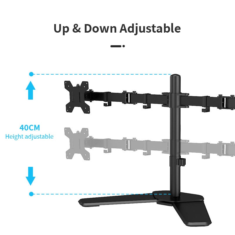 Gambar produk WEARSO Bracket Monitor Table Mount Dual Arm VESA 100 x 100 10-27 Inch - KM-T2B