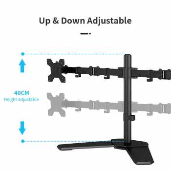 Gambar produk WEARSO Bracket Monitor Table Mount Dual Arm VESA 100 x 100 10-27 Inch - KM-T2B