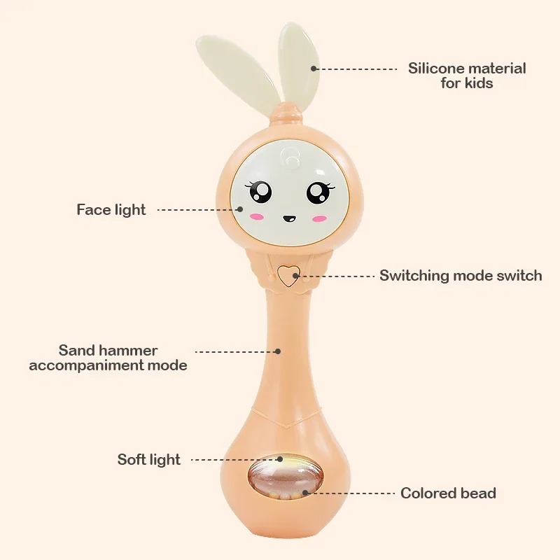 Gambar produk Mipi Mainan Anak Baby Rabbit Hand Ringing Bell Toy Teether - MP01