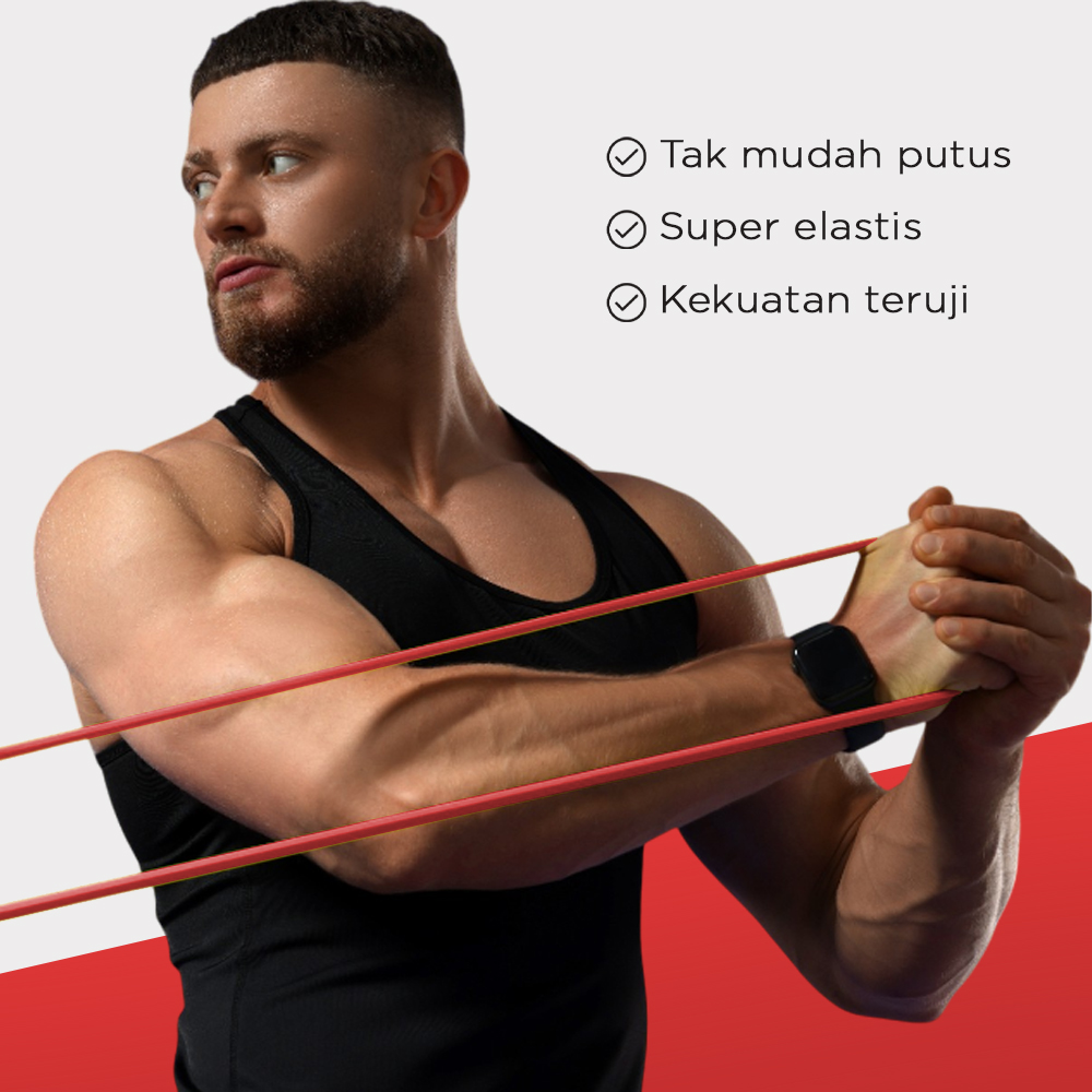 Gambar produk SPORTQ Resistance Band Belt Tali Stretching Yoga Gym Fitness Latex 15-35 LB - SQ-6