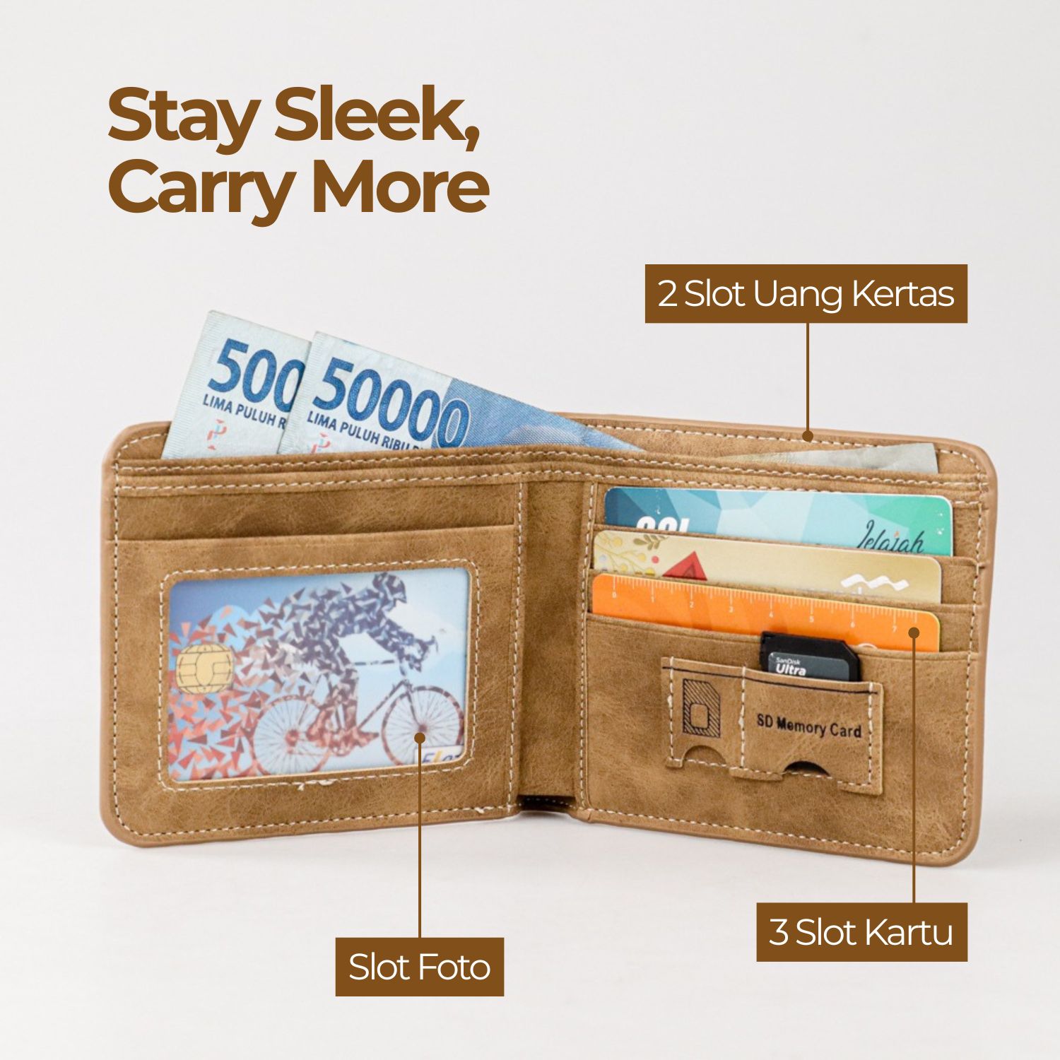 Gambar produk Baellerry Dompet Kulit Pria Bahan Nubuck Horizontal - G1166/D1166