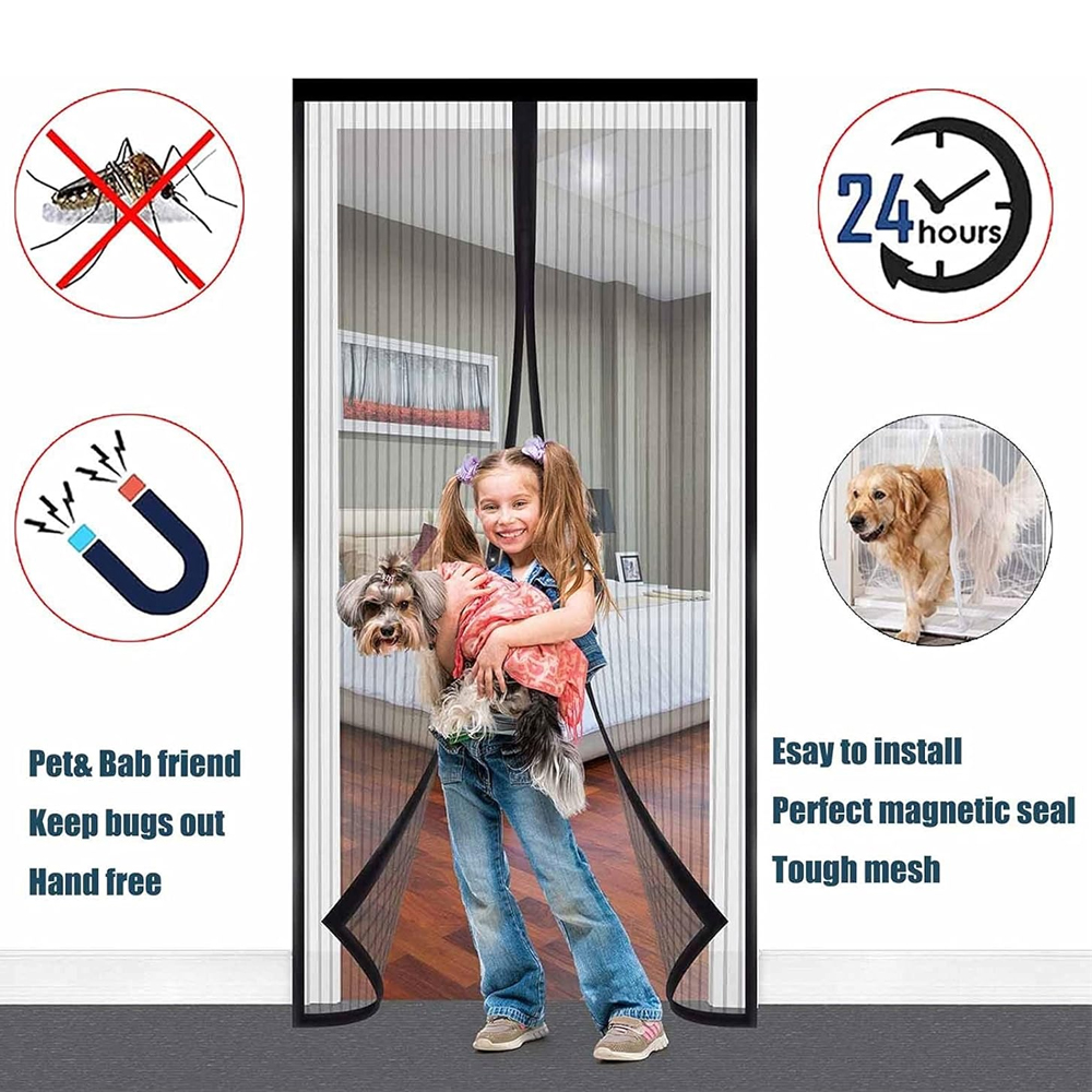 Gambar produk TaffHOME Tirai Pintu Anti Nyamuk Kelambu Magnetic Door Curtain Velcro 100x220cm - HW33