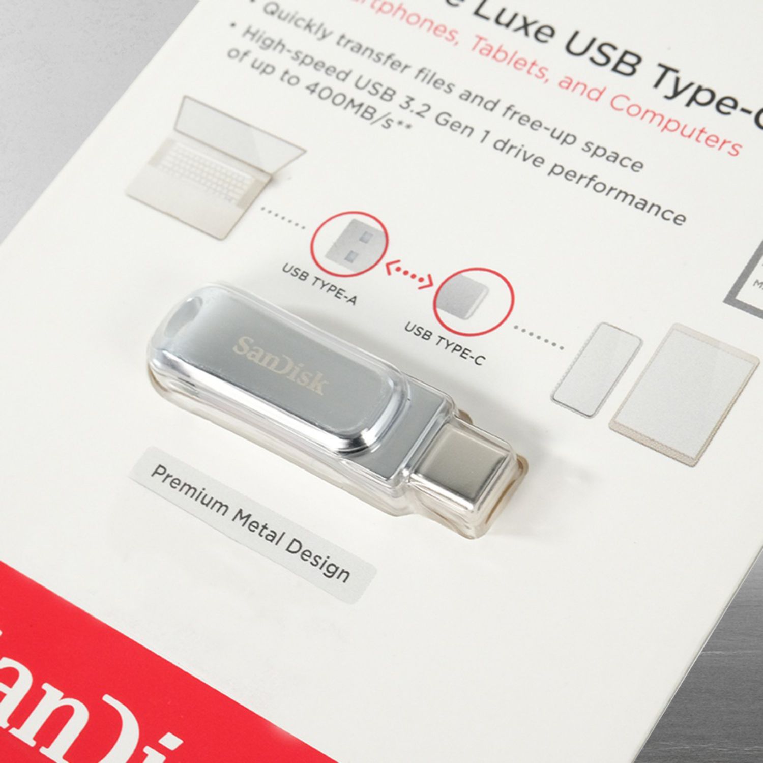 Gambar produk SanDisk Ultra Dual Drive Luxe USB Type C 3.1/3.2 Gen 1 256GB - SDDDC4