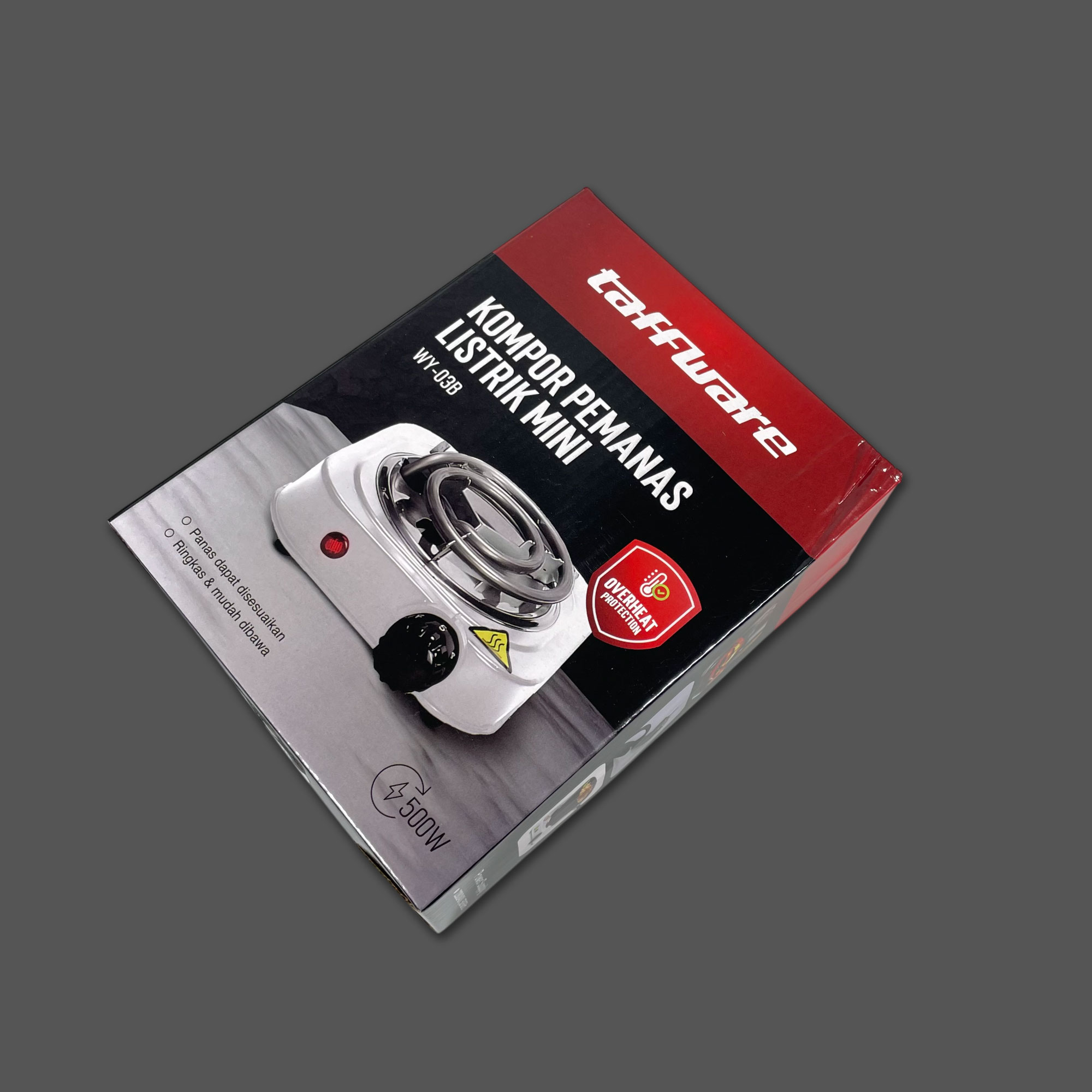 Gambar produk Taffware Kompor Listrik 1 Tungku Mini Portable Coil Hot Plate 500W - WY-03B