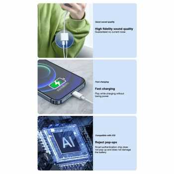 Gambar produk OLAF Converter Audio Lightning to 3.5mm iPhone Charging Sound Card - LF22