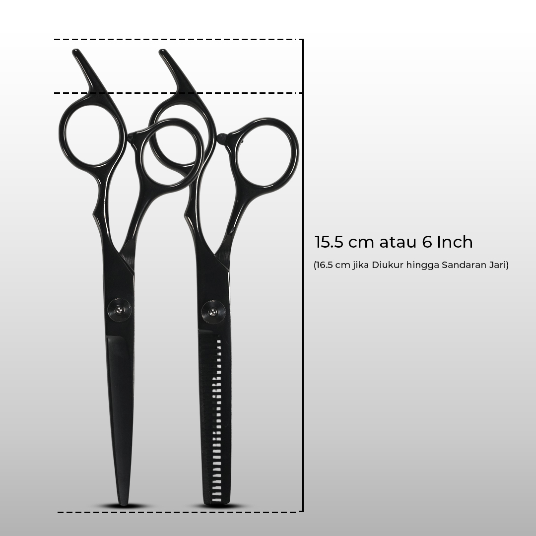 Gambar produk DGHJKA Gunting Rambut 2in1 Sasak Flat Buffing Stainless Steel 4Cr13 - DG-2