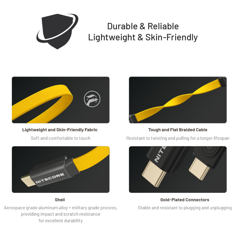 Gambar produk NITECORE Kabel Data USB Type C to Type C Fast Charging Magnetic 60W - NLink10