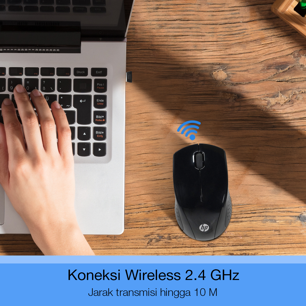 Gambar produk HP Mouse Wireless Optical 2.4GHz Ergonomic 1200DPI - X3000