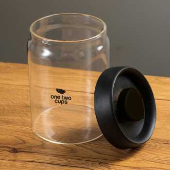 Gambar produk One Two Cups Toples Kaca Penyimpanan Biji Kopi Vacuum Sealed Lid 900ml - SE41
