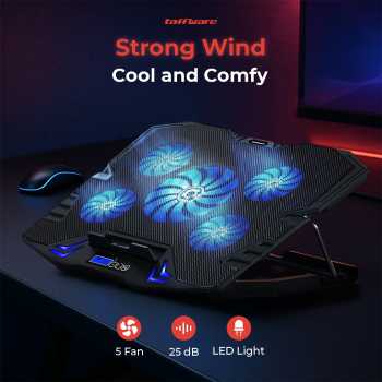 Taffware FAN Cooling Pad Laptop Gaming Kipas Pendingin 5 Fan 17Inch - K5