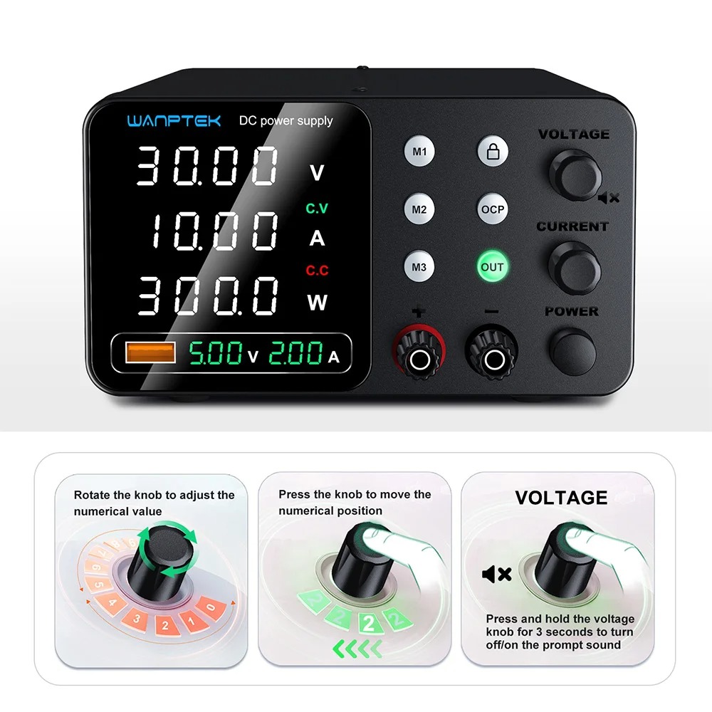 Gambar produk WANPTEK Adjustable Power Supply DC Digital Stabilized 5A 60V 300W - TPS-C605