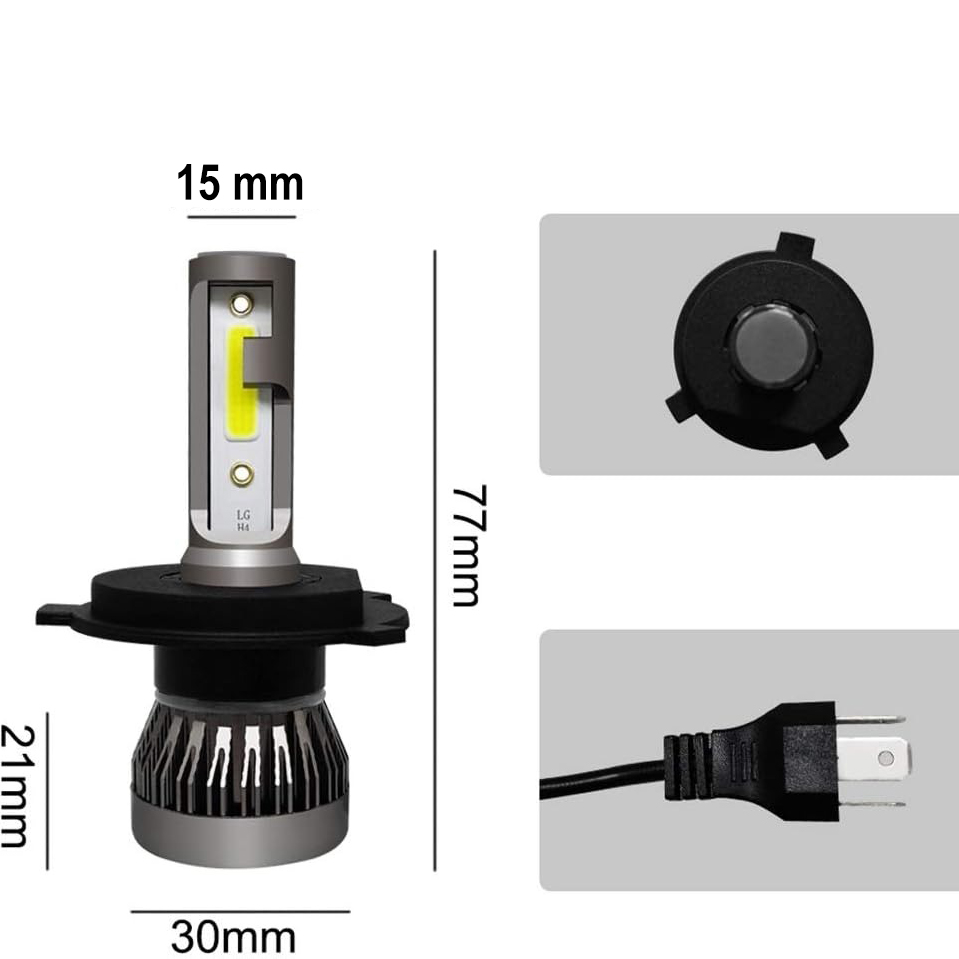 Gambar produk INOMOTIV Lampu Depan Mobil Headlamp LED H4 30W x 2 M01 2 PCS - H-44