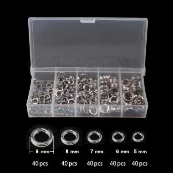 Gambar produk LUSHAZER Cincin Konektor Umpan Pancing Split Ring 200PCS - LSH01
