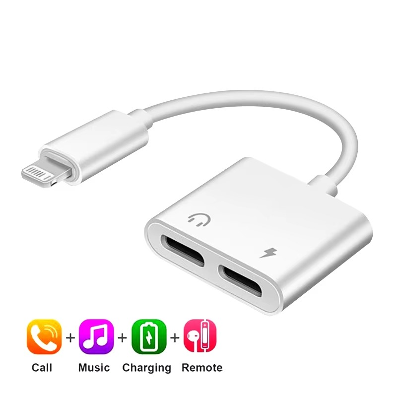 Gambar produk OLAF Converter Audio Lightning Dual Port Music iPhone Charging - FL24