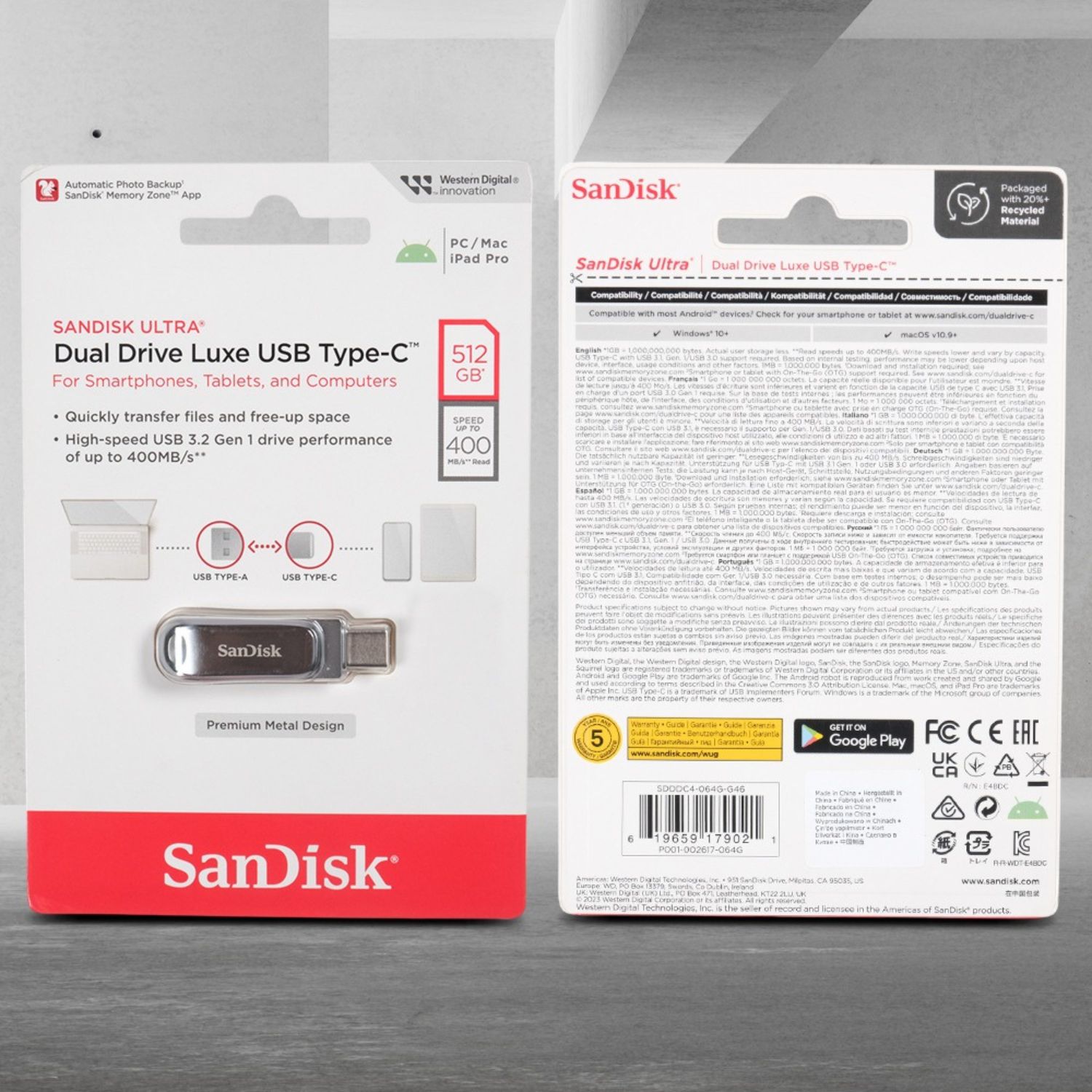 Gambar produk SanDisk Ultra Dual Drive Luxe USB Type C 3.1/3.2 Gen 1 512GB - SDDDC4