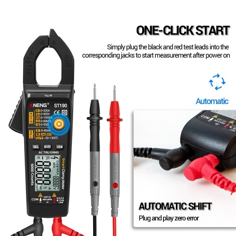 Gambar produk ANENG Alat Tes Kelistrikan Digital Multimeter Voltage Tester Clamp - ST190