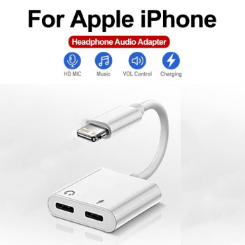 OLAF Converter Audio Lightning Dual Port Music iPhone Charging - FL24