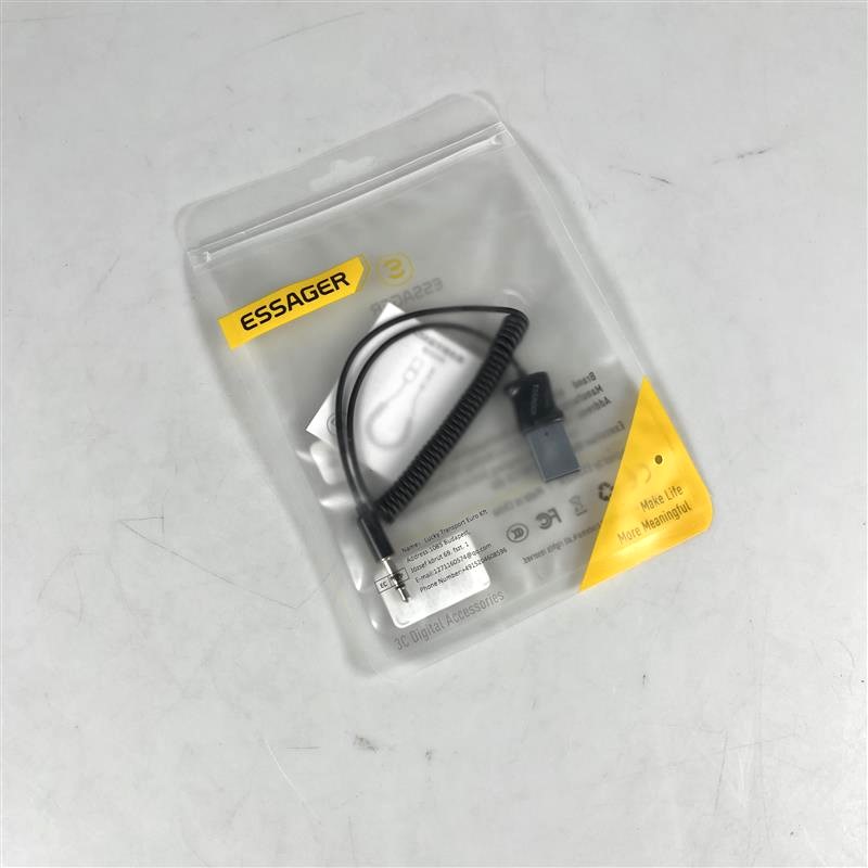 Gambar produk ESSAGER Audio Bluetooth Receiver Adapter 5.0 USB AUX Spring Wire - EBT-YH01-P