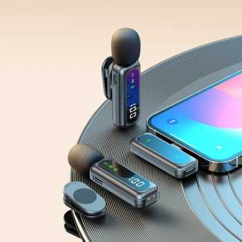 Gambar produk GEVBAY Mikrofon Wireless Lavalier Microphone Magnetic Clip Lightning 2 Microphone - J21